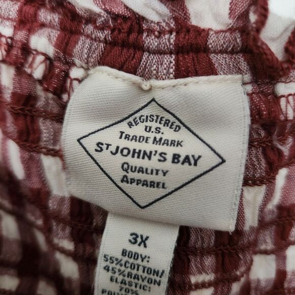 St. John's Bay Women's Gingham Long Sleeve Smocked Size 3X - Picture 5 of 8